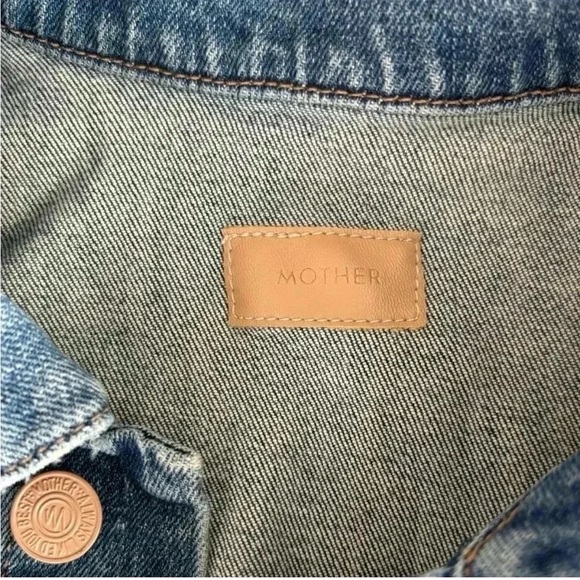 MOTHER DENIM THE BIG SHORTY DENIM JACKET IN LOVE BOMBS WOMEN'S SIZE XS - Picture 4 of 11